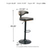 Bellatier - Brown / Black - Tall Uph Swivel Barstool - Image 4