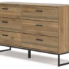 Deanlow - Honey - Six Drawer Dresser - Image 3