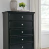 Lanolee - Black - Five Drawer Chest - Image 2