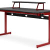 Lynxtyn - Red / Black - Home Office Desk With Raised Monitor Stand - Image 3