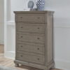 Lettner - Light Gray - Five Drawer Chest - 2-handles - Image 2