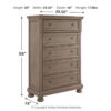 Lettner - Light Gray - Five Drawer Chest - 2-handles - Image 4