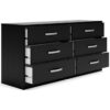 Finch - Black - Six Drawer Dresser - 29'' Height - Image 4