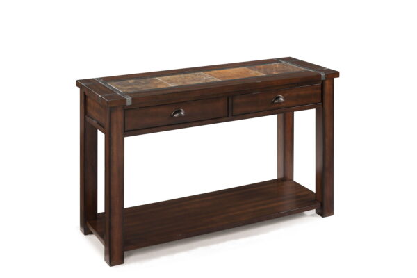 Roanoke - Rectangular Sofa Table - Cherry And Slate