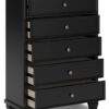 Lanolee - Black - Five Drawer Chest - Image 4