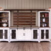 Pueblo White - TV Stand / Console / Wall Unit - Antiqued White / Brown - Image 3