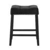 Lennon - Saddle Counter Bar Stool (Set of 2) - Black - Image 2