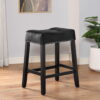 Lennon - Saddle Counter Bar Stool (Set of 2) - Black - Image 4