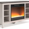 Dorrinson - Corner TV Stand With Fireplace Insert - Image 2