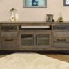 Loft Brown - 76" TV Stand / Console With 2 Drawers / 4 Doors - Two Tone Gray / Brown - Image 3