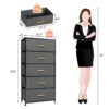 Fabric Five Drawer Chest - Gray / Black - Image 4