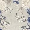 7' X 10' Floral Stain Resistant Area Rug Non Skid - Gray / Blue - Image 4