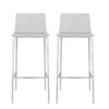 Plastic Low Back Bar Height Bar Chairs (Set of 2) - Clear / Silver - Image 4