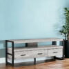 Cabinet Enclosed Storage, TV Stand - Black / Gray - Image 3