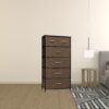 Steel And Fabric Six Drawer Combo Dresser - Brown - Image 3