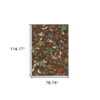 7' X 10' Floral Stain Resistant Outdoor / Indoor Area Rug - Brown - Image 3