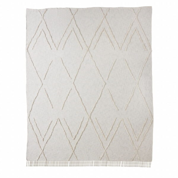 Cotton Geometric Throw - Ivory