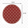 8' X 8' Round Indoor / Outdoor Area Rug - Red / Ivory - Image 2