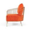 Velvet And Gold Solid Color Arm Chair - Orange - Image 3