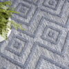 7' X 10' Geometric Flatweave Area Rug - Blue - Image 2