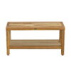 Large Rectangular Teak Bench With Shelf - Natural - Image 2