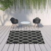 7' X 10' Outdoor / Indoor Area Rug - Black / Ivory - Image 2