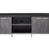 Cabinet Enclosed, Storage TV Stand - Black / Gray - Image 2