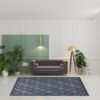 7' X 10' Area Rug Geometric Flatweave - Navy Blue - Image 3