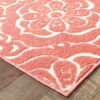 7' X 10' Floral Stain Resistant Indoor / Outdoor Area Rug - Pink - Image 2