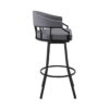 Steel Swivel Low Back Counter Height Bar Chair - Slate Gray / Black - Image 2