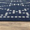 7' X 10' Geometric Stain Resistant Indoor & Outdoor Area Rug - Ivory / Blue - Image 2