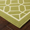 7' X 10' Geometric Stain Resistant Indoor & Outdoor Area Rug - Green / Ivory - Image 3