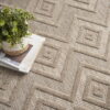 9' X 12' Area Rug Geometric Flatweave Area Rug - Beige - Image 2