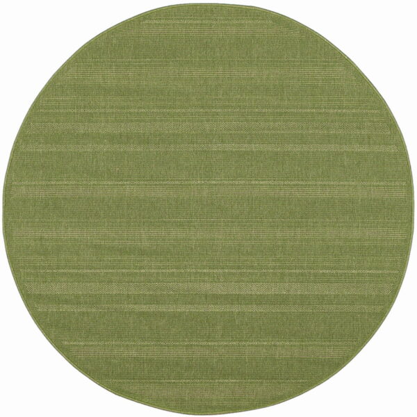 8' X 8' Round Stain Resistant Indoor / Outdoor Area Rug - Green