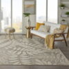 7' X 10' Floral Indoor / Outdoor Area Rug - Natural - Image 2