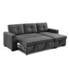 Polyester Blend Convertible Futon Sleeper Sofa With Black Legs - Dark Gray - Image 2