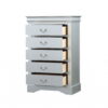 Solid Wood, Five Drawer Lingerie Chest - White - Image 4