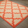 7' X 10' Geometric Stain Resistant Indoor / Outdoor Area Rug - Orange - Image 3