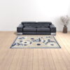 7' X 10' Floral Stain Resistant Non Skid Area Rug - Gray / Blue - Image 2