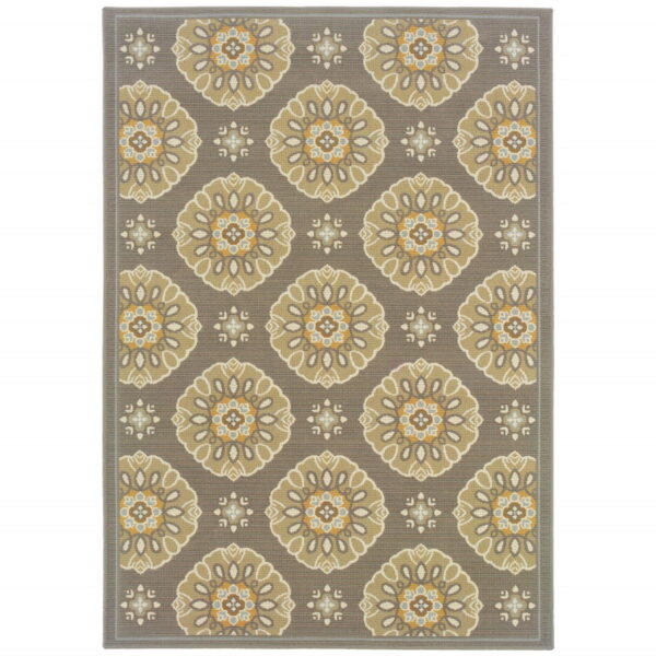 7' X 10' Moroccan Indoor / Outdoor Area Rug - Gray