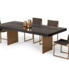 Rectangular And Metal Dining Table - Dark Brown / Brass - Image 2