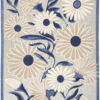 7' X 10' Floral Stain Resistant Non Skid Area Rug - Gray / Blue - Image 4