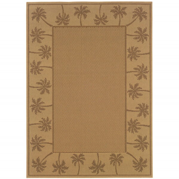 7' X 10' Stain Resistant Area Rug Indoor & Outdoor - Beige