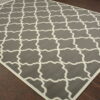 7' X 10' Geometric Stain Resistant Indoor / Outdoor Area Rug - Charcoal - Image 2