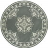 8' X 8' Round Oriental Stain Resistant Outdoor / Indoor Area Rug - Gray / Ivory - Image 3