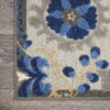 7' X 10' Floral Outdoor & Indoor Area Rug - Blue / Gray - Image 3