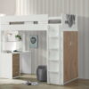 Twin Loft Bed And Desk - White / Natural - Image 2