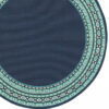 8' X 8' Round Outdoor / Indoor Area Rug - Blue / Green - Image 3