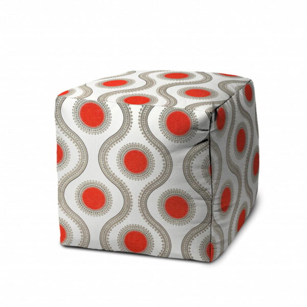 Cube Geometric Indoor Outdoor Pouf Cover - Gray