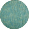 8' X 8' Round Striped Non Skid Indoor / Outdoor Area Rug - Blue / Green - Image 2